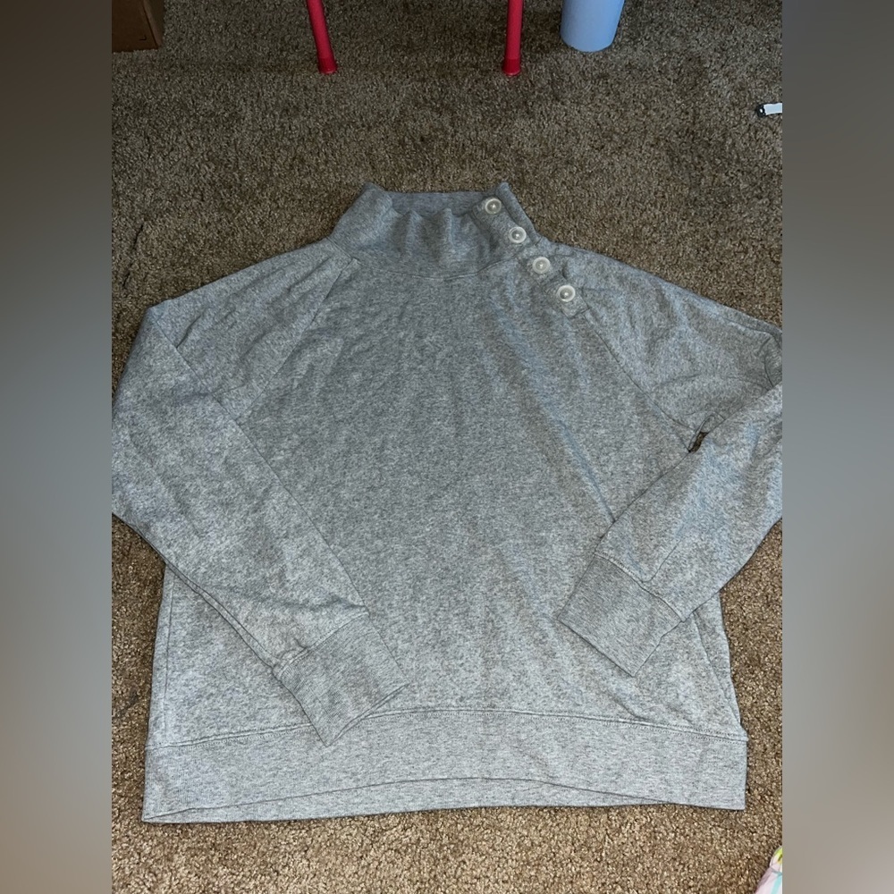 J.Crew mock neck gray sweatshirt